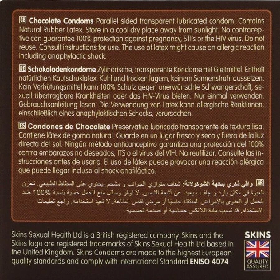 SKINS - CHOCOLATE PREMIUM CONDOMS PACK 4